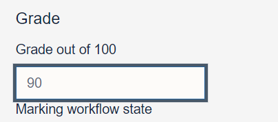 Entering a grade out of 100 for a Moodle Assignment