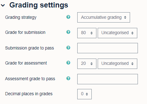 Grading settings