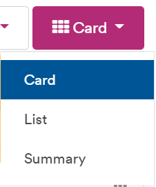 Selecting options for viewing modules in Dashboard