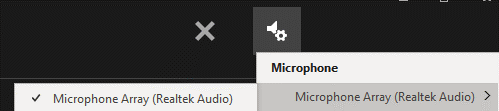 A screenshot of  the interface for checking  the microphone