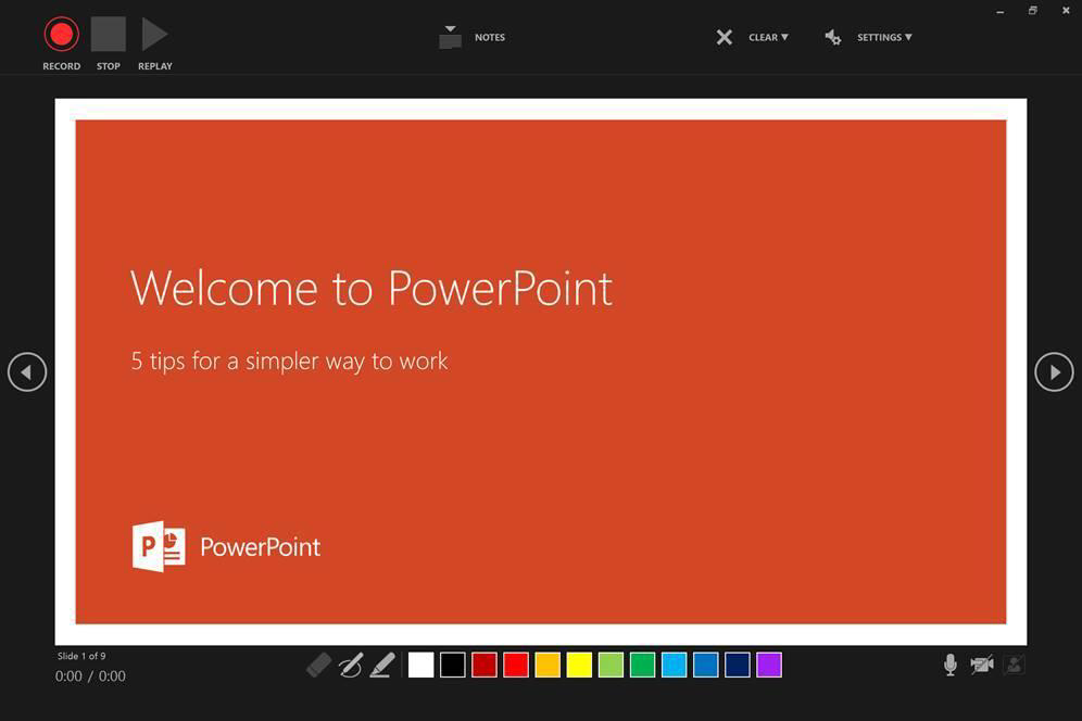 Screenshot of PowerPoint recording screen