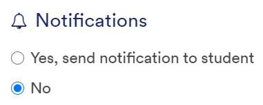 Notifications options