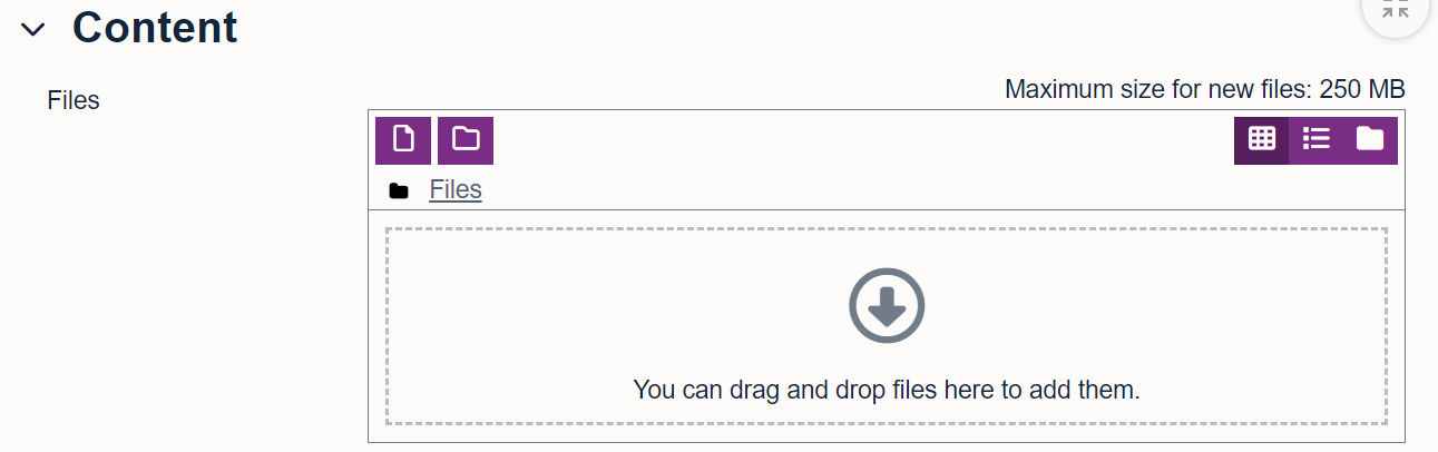 Uploading or dragging and dropping a document to the content section of the Timed Released Document activity