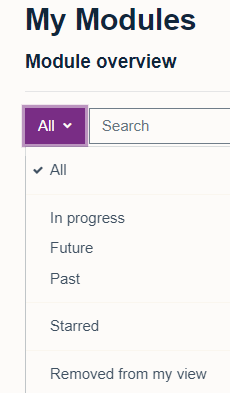 Select 'All' in the dropdown menu