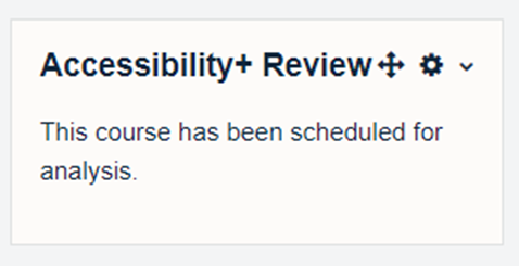 Accessibility block shows scheduled analysis.