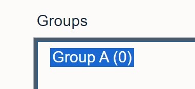 Group name that is highlighted