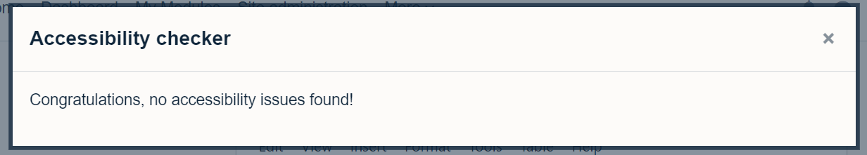 Showing accessibility errors in TinyMCE editor