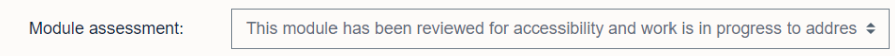 Module assessment field