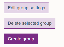 The group menu on Moodle 4.1, selecting the Create group button creates a new group