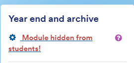 Module hidden from students