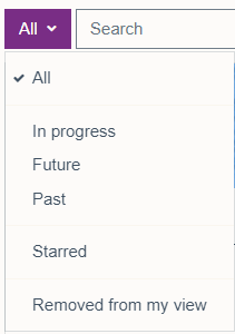 Dropdown to filter modules in module overview