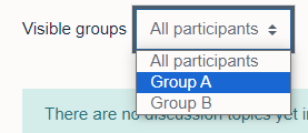 Visible groups dropdown