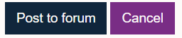 Post to forum and cancel buttons