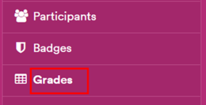 Grades in Hamburger menu