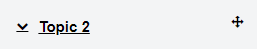 Topic in navigation menu to be dragged into position