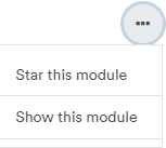 Menu to select 'Show this module' 