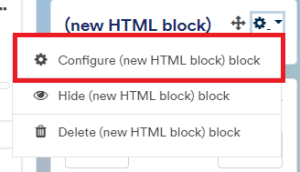 Configuring HTML block