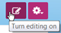 Example of the 'turn editing on' button in Moodle