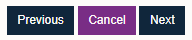 Previous, cancel and next buttons